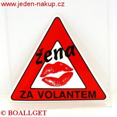 Cedulka Žena za volantem venkovní