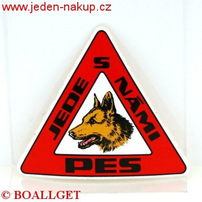 Cedulka Pes v autě venkovní