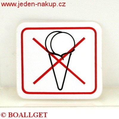 Cedulka zákazová ZMRZLINA vnitřní