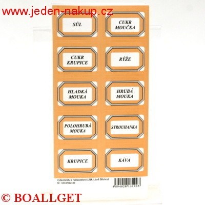 Kořenky samolepky 5,3 x 3,7 cm s popisem