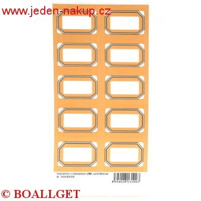 Kořenky samolepky 5,3 x 3,7 cm bez popisu