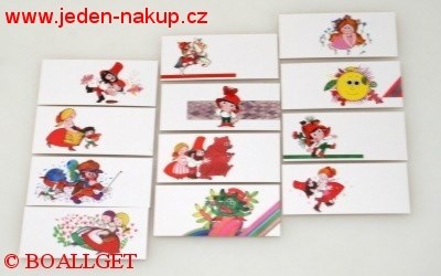 Dárkovky VÁNOCE - přání k dárkům mix 12 kusů