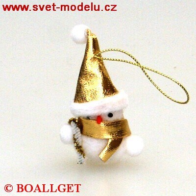 Sněhulák plyšový 7,5cm dekorační