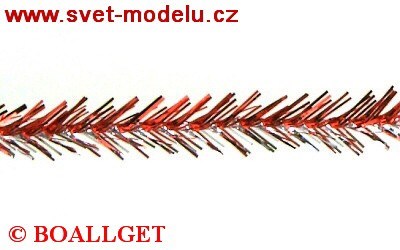 Řetěz úzký červený vánoční 1,8 m