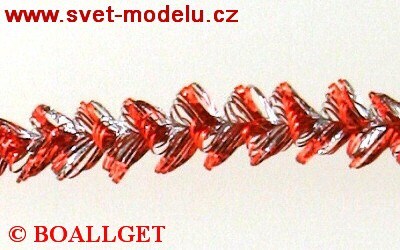 Řetěz kulatý červený vánoční 1,8 m