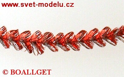 Řetěz kulatý červený vánoční 7,6 m