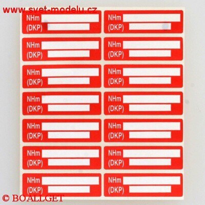 Samolepící etikety DKP 1 arch - 14 štítků