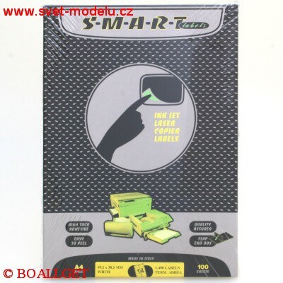 Samolepící etikety 99,1 x 38,1 SMART pro laserové a inkoustové tiskárny A4, 100 listů v balení 