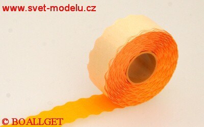 Samolepící etikety cenové 26x12 Contact  s násekem signální barevné