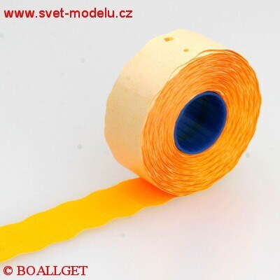 Samolepící etikety cenové 25x16 Contact oranžové signální