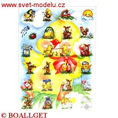 Velikonon samolepky KUTKO na vejce - 23 ks - aplikace bez vody