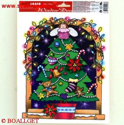 Samolepky vánoce na okna STROMEČEK 27x20 AND-369