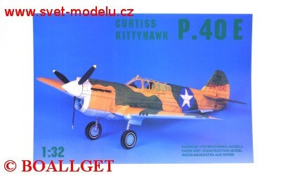 Vystřihovánka Curtiss Kittyhawk P.40E