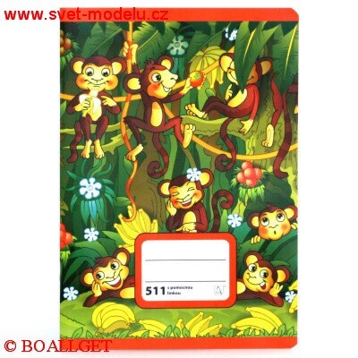 Sešit 511 pomocné linky - A5, linkovaný, 10 listů, BÍLÝ papír, nerecyklovaný