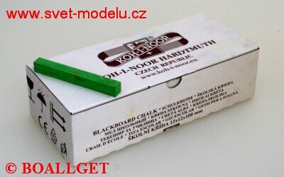 Křída školní 163 zelená - sada 100 kusů barevných kříd v barvě zelené