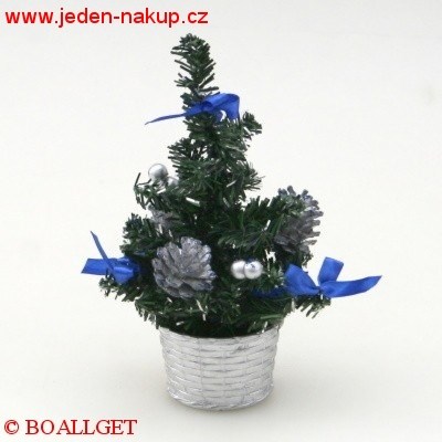 Stromeček zdobený 20 cm - modrý