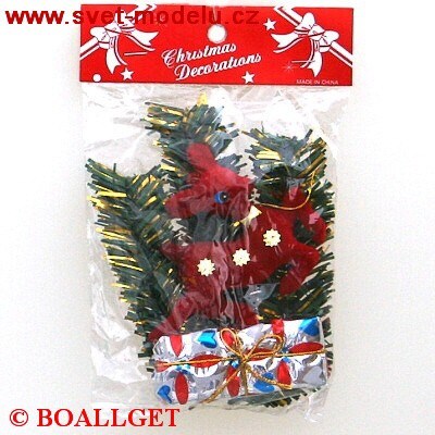 Srnka s větvičkou a vánočním dárkem 12 cm