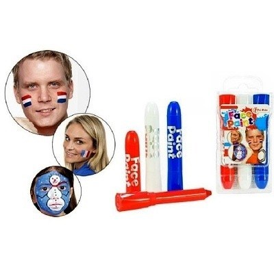 Barvy na obličej sada 3 kusů - trikolora barvy