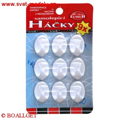 Háčky samolepící bílé 9 ks - 2529902