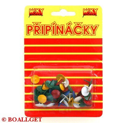 Připínáčky s barevnou hlavičkou i nožičkou - 50 ks