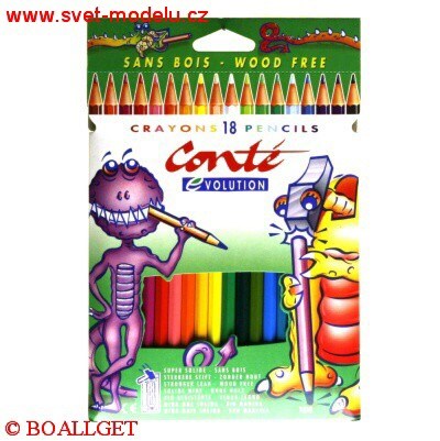 Pastelky Conté Evolution 18 barev dlouhé nelámavé ohebné