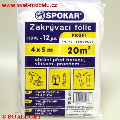 Folie zakrývací Profi 4x5m/ 12 my silná