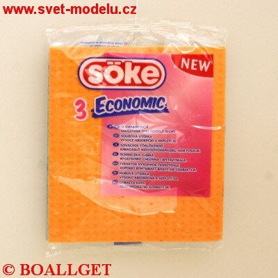 Utěrka 15,5x17,5 houbová 3 ks Söke Economic