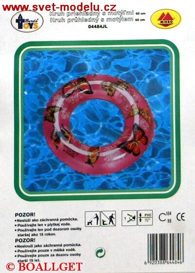 Nafukovací kruh 60 cm s motýly