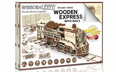 WOODEN CITY PUZZLE 3D VLAK S KOLEJEMI