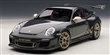 PORSCHE 911 (997) GT3 RS 3.8 GREY BLACK W/ WHITE GOLD METALLIC STRIPES AUTOART 78142