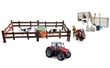FARM LAND COW FEEDING PLAY SET TRAKTOR MASSEY FERGUSSON 8740S RED