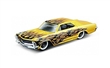 MAISTO DESIGN OUTLAWS BUICK RIVIERA 1965 YELLOW / BLACK FLAMES