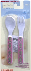 VIDLIČKA A LŽIČKA RŮŽOVÁ Z MELAMINU