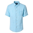 Pánská košile Casa Moda lněná Casual 126130671 světle modrá krátký rukáv vel. 3XL - 7XL ( 48 - 56 )