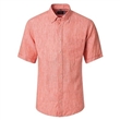 Pánská košile Casa Moda lněná Casual 126130671 světle oranžová krátký rukáv vel. 3XL - 7XL ( 48 - 56 )