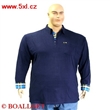 Pnsk triko s lmekem a koilovmi rukvy tmav modr - polokoile dlouh rukv  6XL - 10XL