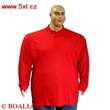 Pnsk triko s lmekem na knoflky erven - polokoile dlouh rukv 6XL - 8XL