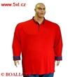 Pnsk triko s lmekem a koilovmi rukvy erven - polokoile dlouh rukv  6XL - 10XL