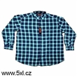 Pnsk koile flanelov modro - zelen dlouh rukv 4XL - 6XL