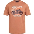 Pánské tričko 61118 NORTH světle hnědé s potiskem motorka krátký rukáv  5XL - 10XL