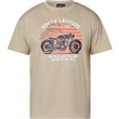 Pánské tričko 61118 NORTH pískové s potiskem motorka krátký rukáv  5XL - 10XL