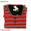 Pnsk triko erven - polokoile s lmekem, ernobl pruhy krtk rukv 5XL-7XL