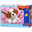 PUZZLE CASTORLAND 018185 180 dílků ŠTĚNĚ V RŮŽOVÝCH KVĚTINÁCH