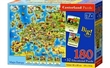 PUZZLE CASTORLAND 180 DLK E227 MAPA EVROPY A 32 NAUNCH KARET