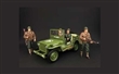 JEEP WILLYS US ARMY 1944 GREEN WITH 4 US ARMY FIGURES