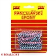 Kancelářské spony 50 mm - 40 ks barevné zebrované