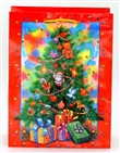 Taška vánoční 27x20x11 VÁNOČNÍ STROMEČEK pevný lakovaný papír