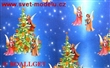Vánoční balící papír Andělíčci + stromečky ( 7. vzor ) 50x70 cm luxusní  90g