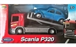 SCANIA P320 ODTAHOV VZ RED W/ VOLKSWAGEN BEETLE BLUE